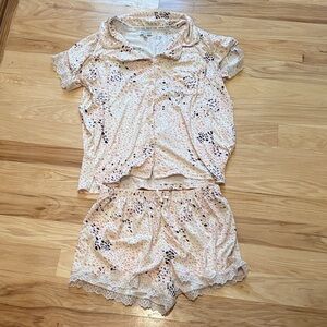 Thalia Sodi Cream and Pink Patterned pajamas